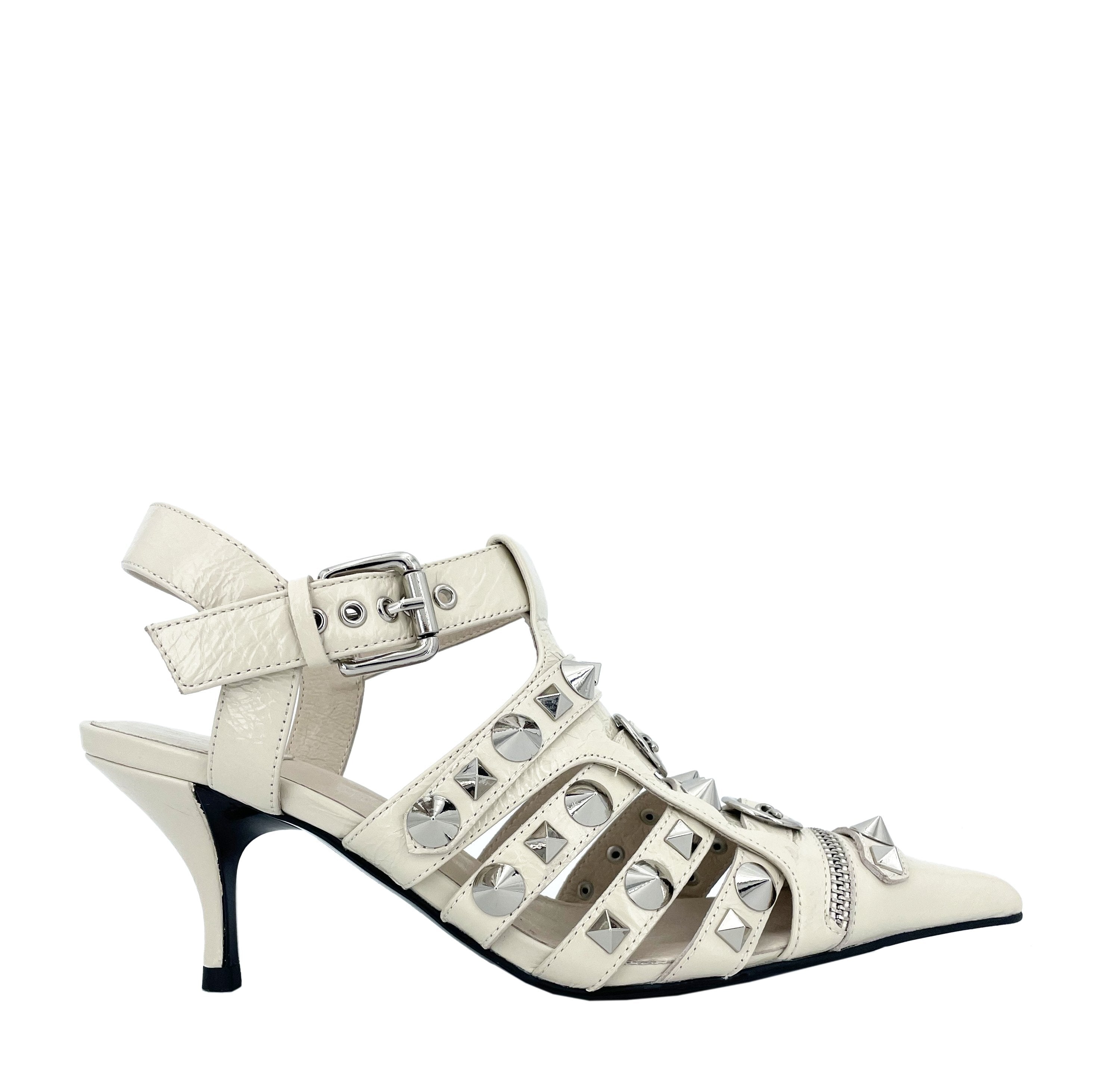 Jeffrey Campbell Rocked beige crinkle silver