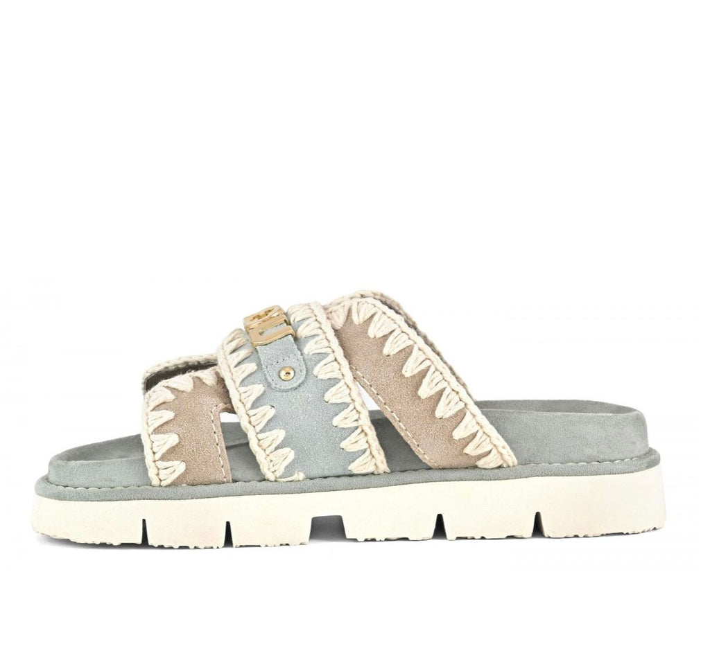 Mou Bio sandal bicolor - metal log TEA