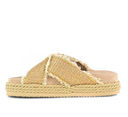 Mou Criss-cross rope sandal raffia