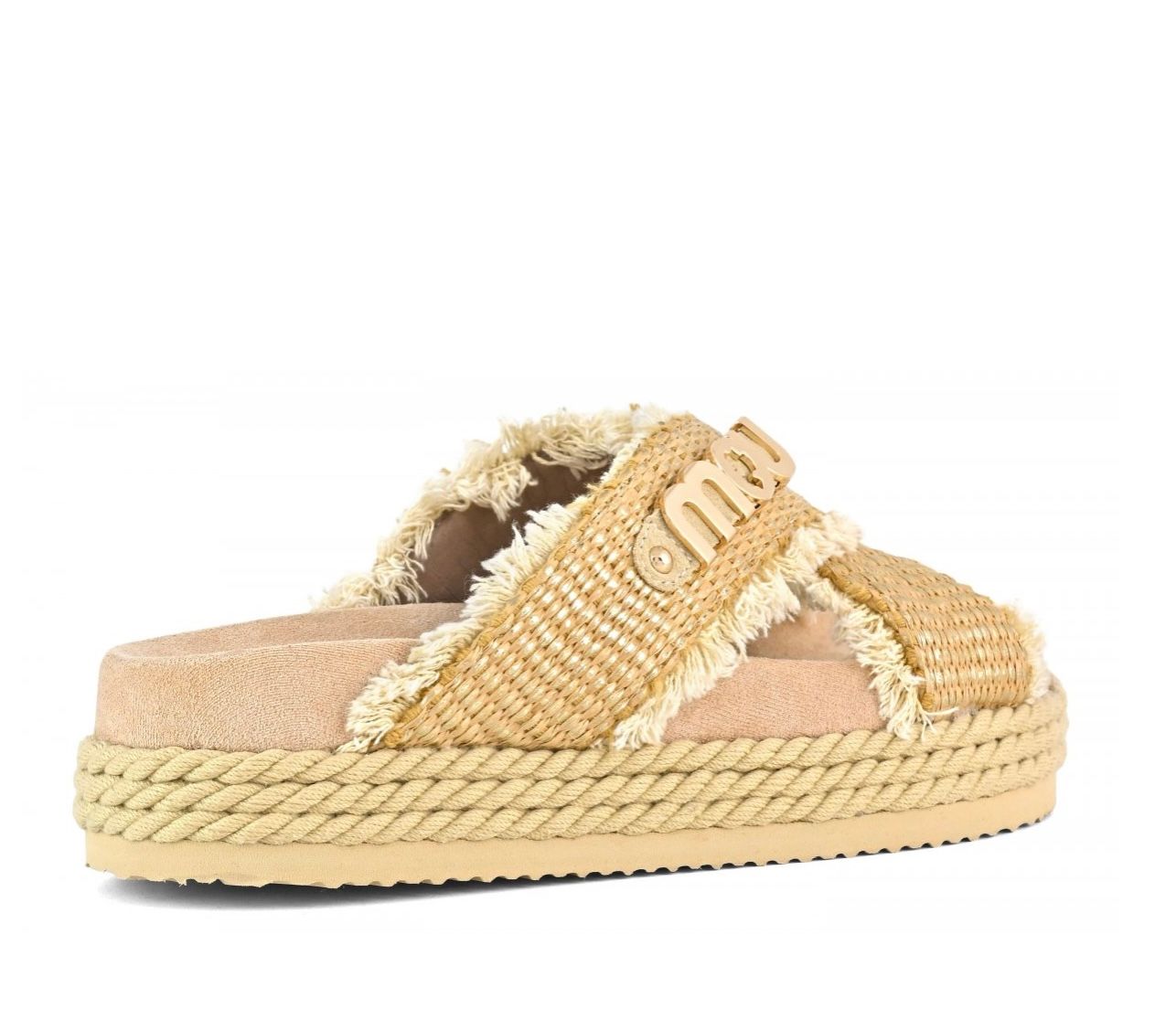 Mou Criss-cross rope sandal raffia