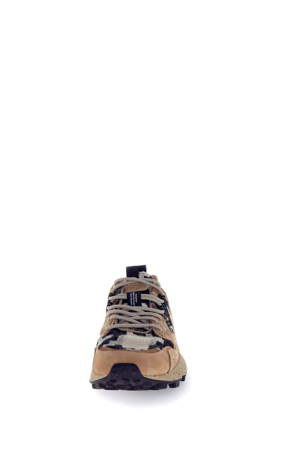 Flower Mountain Yamano 3 woman suede/woolen knitting braids cheques mud-light br