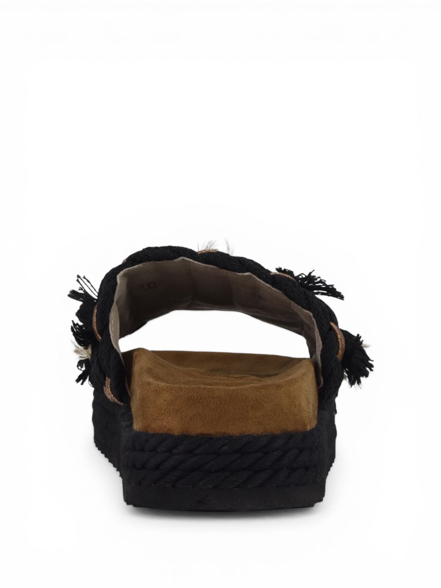 Mou Monoband rope sandal fringes MU.SW451008K BLA