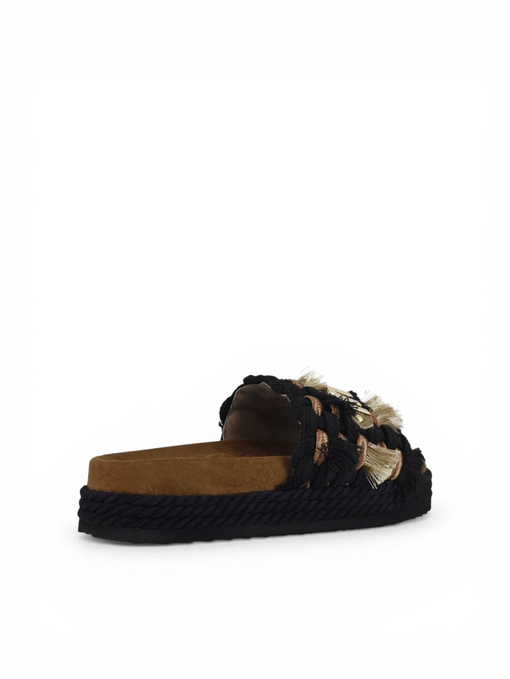 Mou Monoband rope sandal fringes MU.SW451008K BLA
