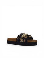 Mou Monoband rope sandal fringes MU.SW451008K BLA
