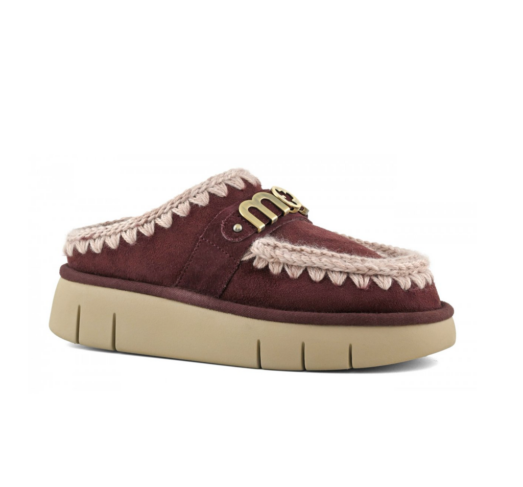 Mou Bounce Clog metal logo Cabernet