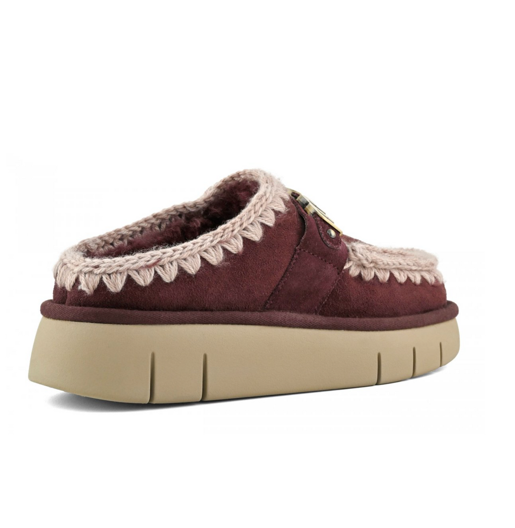 Mou Bounce Clog metal logo Cabernet
