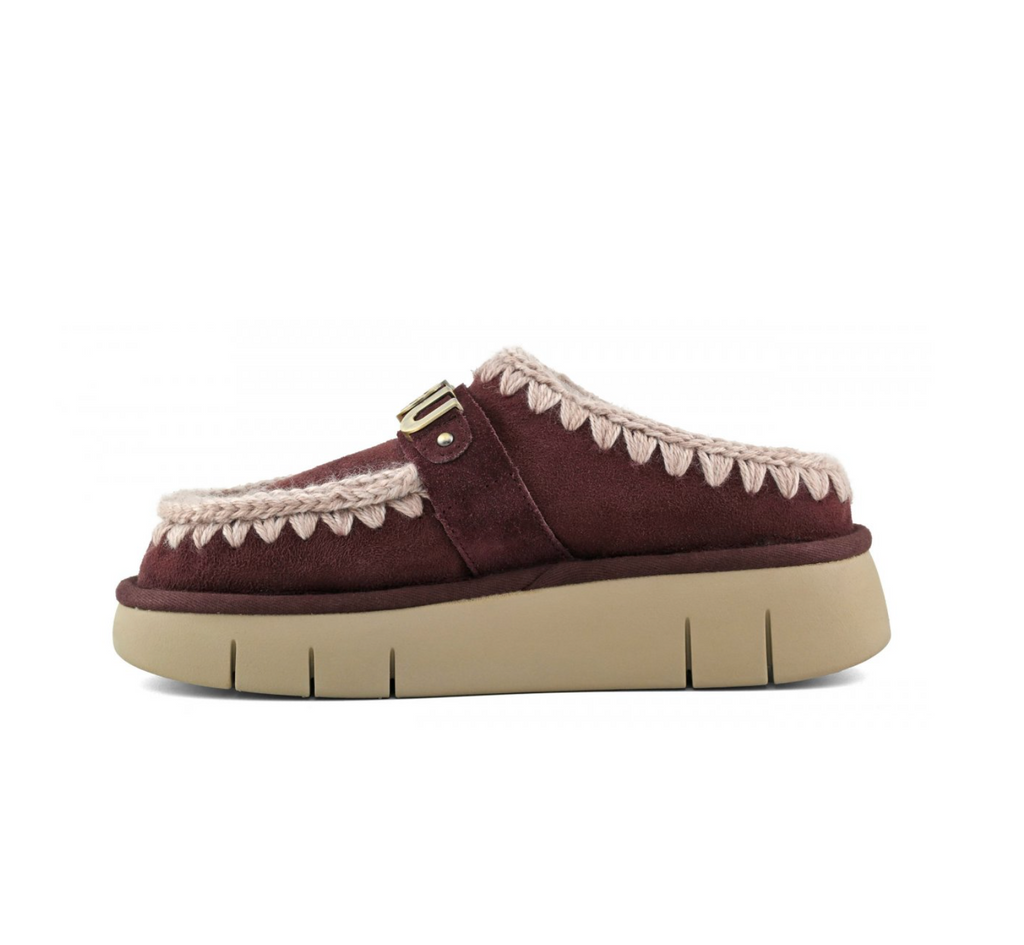 Mou Bounce Clog metal logo Cabernet