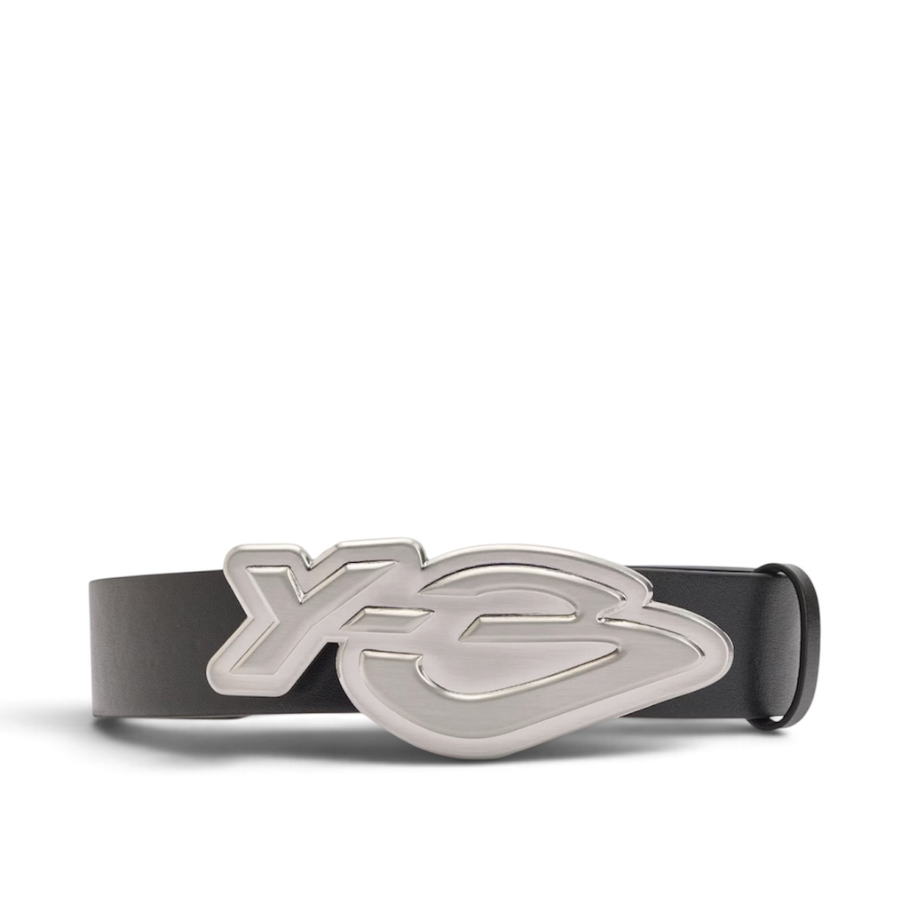 Y-3 leather graphic logo belt KZ0833