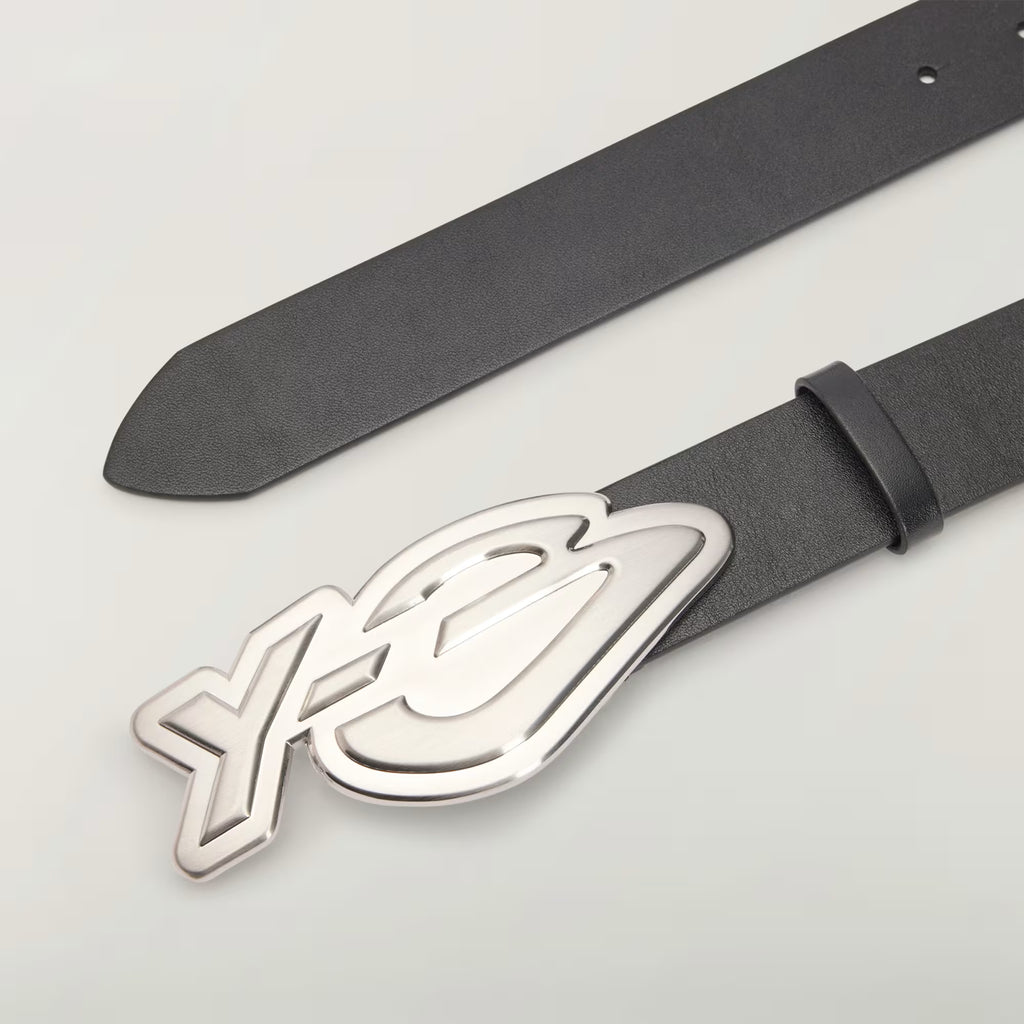 Y-3 leather graphic logo belt KZ0833