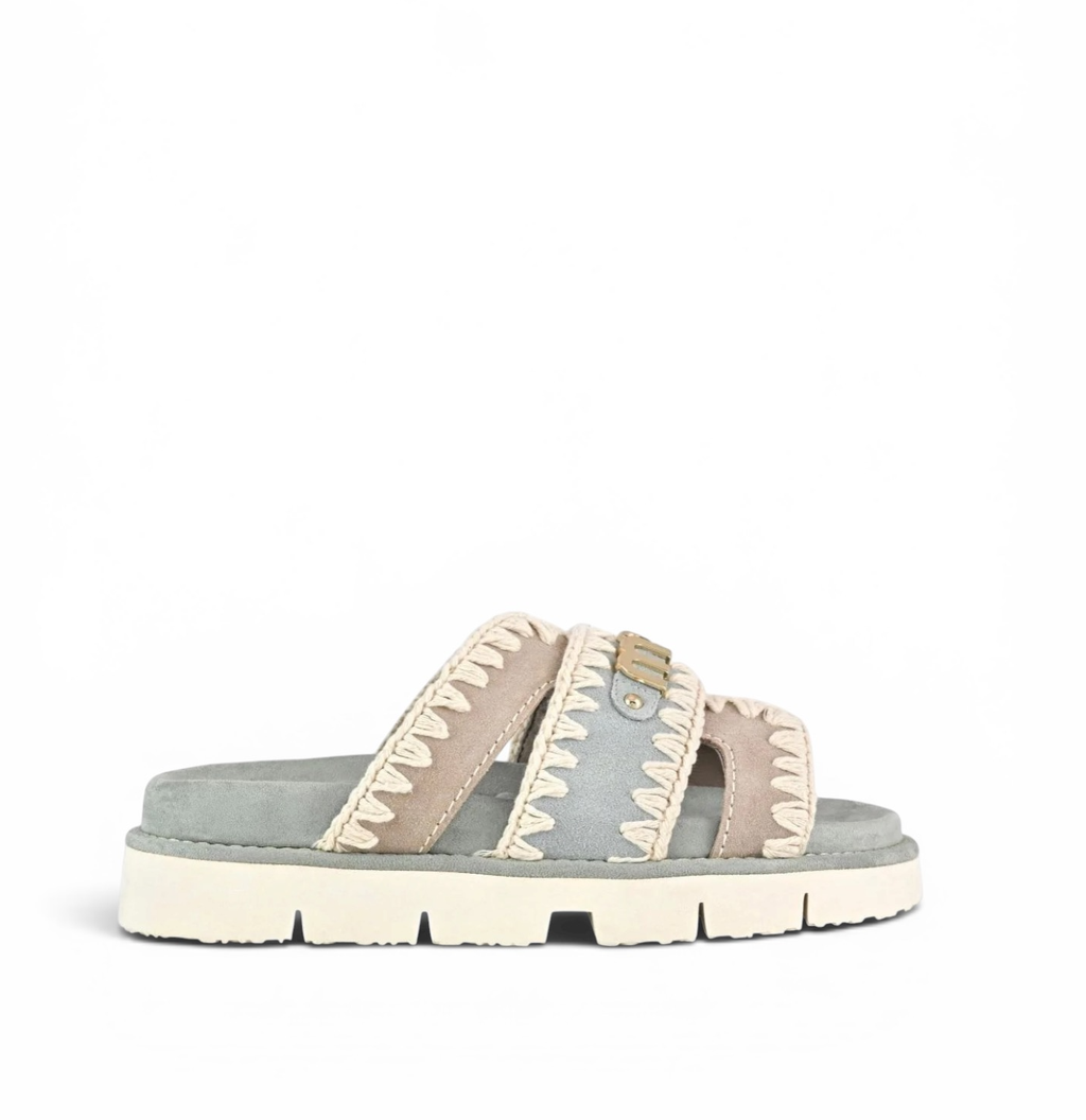Mou Bio sandal bicolor - metal log TEA