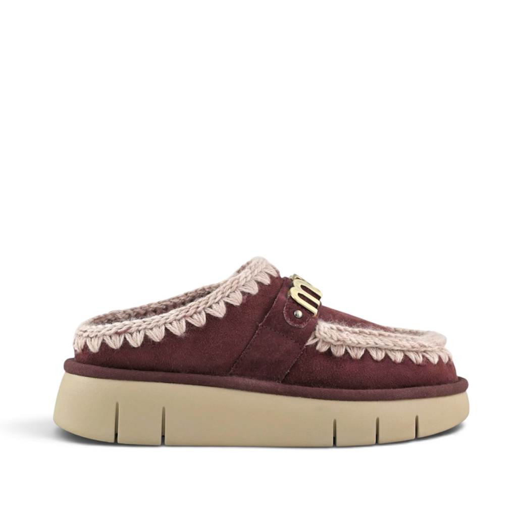 Mou Bounce Clog metal logo Cabernet